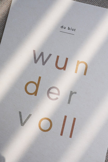 Postkarte – Du bist wundervoll.