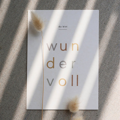 Postkarte – Du bist wundervoll.
