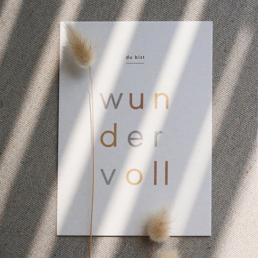 Postkarte – Du bist wundervoll.